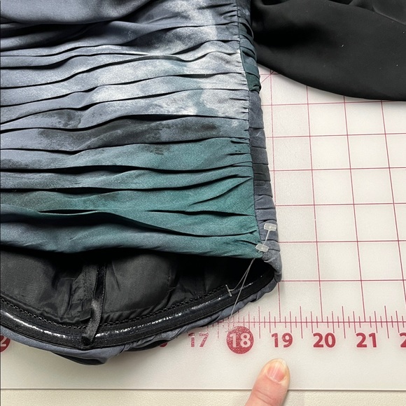 ADRIANNA PAPELL Romantic Moody Chiffon Strapless Ruched Bodice Floral Gown 18/20 - Picture 15 of 16